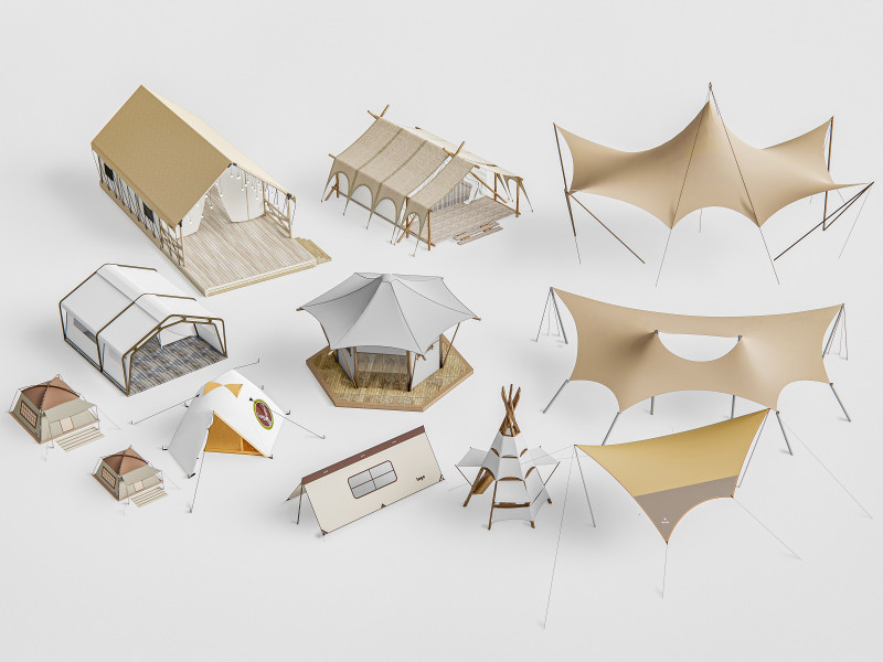 Camping Outdoor Gear pack 5 Model 3D .c4d .max .obj .3ds .fbx .stl .blend
