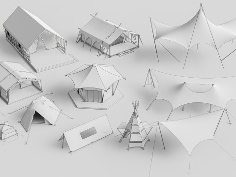 Camping Outdoor Gear pack 5 Model 3D