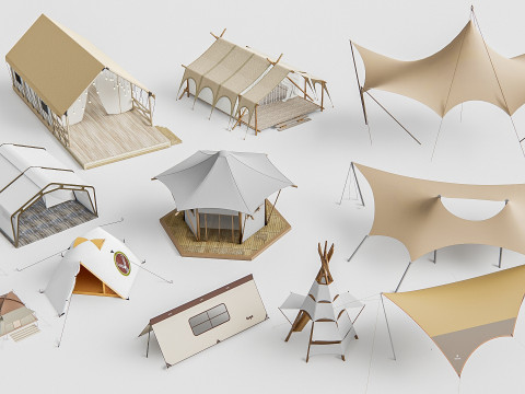 Camping Outdoor Gear pack 5 Model 3D