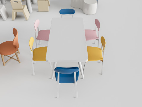 Children table and chairs 1 3D-Modell