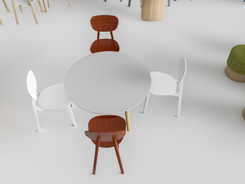 Children table and chairs 1 3D-Modell