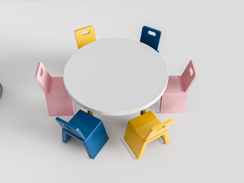 Children table and chairs 1 3D-Modell