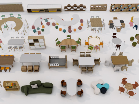 Children table and chairs 1 3D-Modell