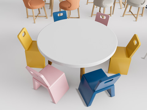 Children table and chairs 2 3D-Modell