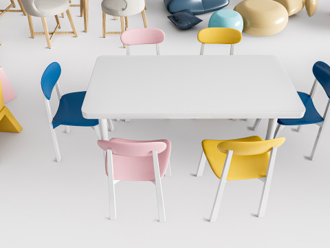 Children table and chairs 2 3D-Modell