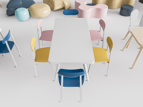 Children table and chairs 2 3D-Modell