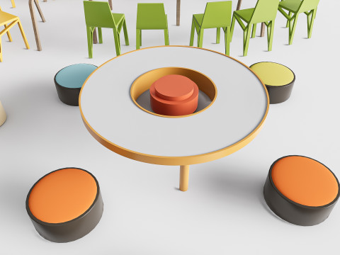 Children table and chairs 2 3D-Modell
