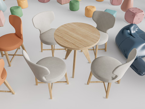 Children table and chairs 2 3D-Modell