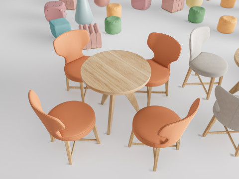 Children table and chairs 2 3D-Modell