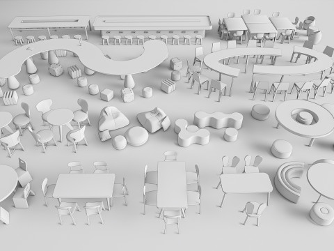 Children table and chairs 2 3D-Modell