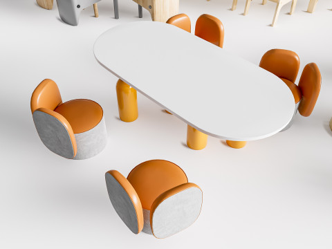 Children table and chairs 3 3D-Modell