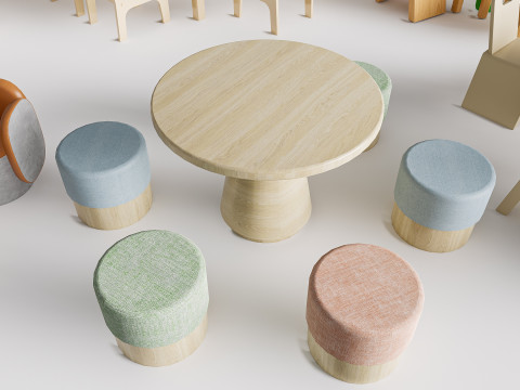 Children table and chairs 3 3D-Modell