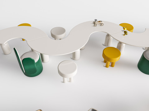 Children table and chairs 3 3D-Modell