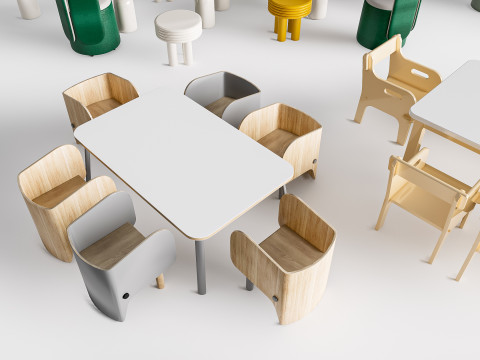 Children table and chairs 3 3D-Modell