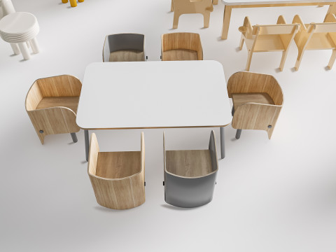Children table and chairs 3 3D-Modell