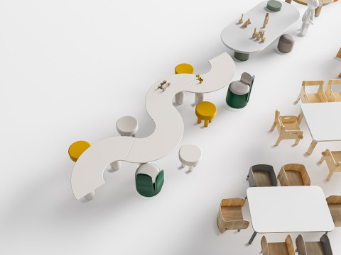 Children table and chairs 3 3D-Modell