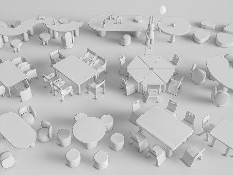 Children table and chairs 3 3D-Modell