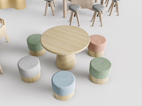 Children table and chairs 4 Modello 3D