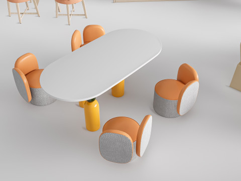 Children table and chairs 4 Modello 3D