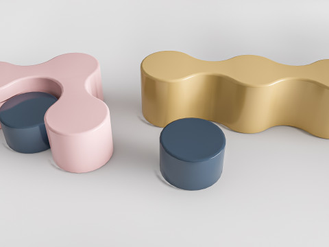 Children table and chairs 4 Modello 3D