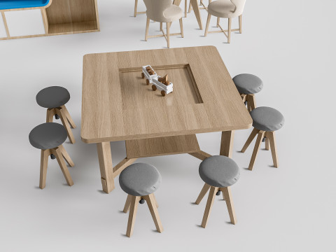 Children table and chairs 4 Modello 3D