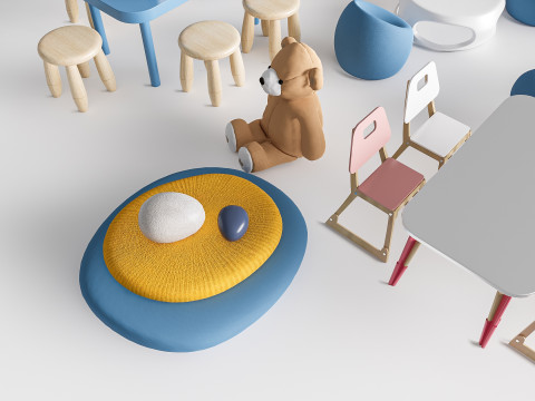 Children table and chairs 5 3D Модель