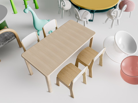 Children table and chairs 5 3D Модель