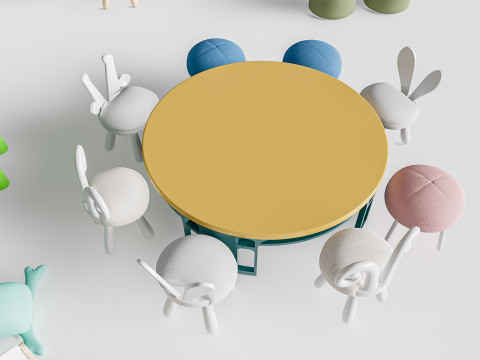 Children table and chairs 5 3D Модель