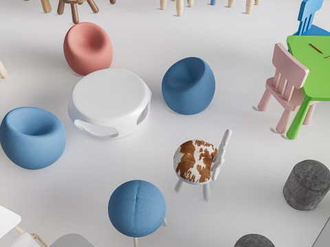 Children table and chairs 5 3D Модель