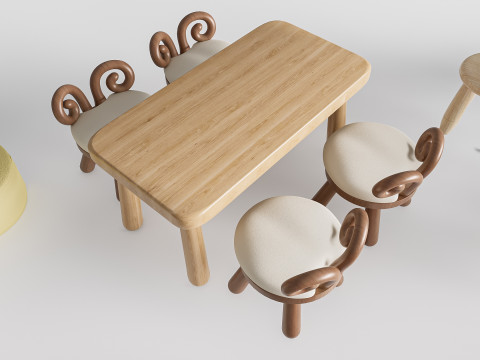 Children table and chairs 5 3D Модель