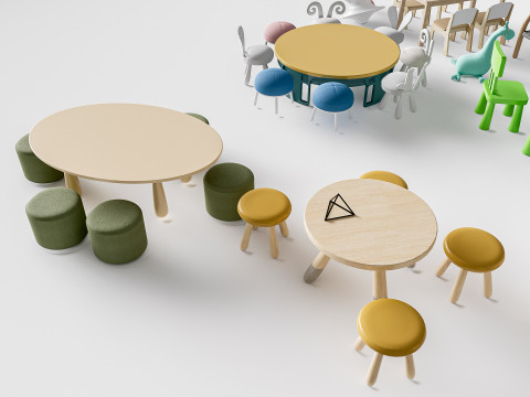 Children table and chairs 5 3D Модель