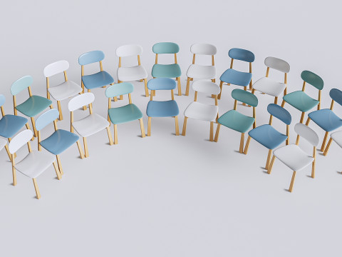 Children table and chairs 6 3D Model