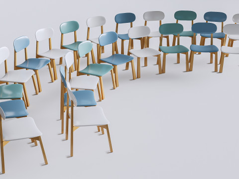Children table and chairs 6 3D Model