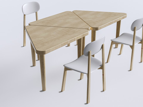 Children table and chairs 6 3D Model