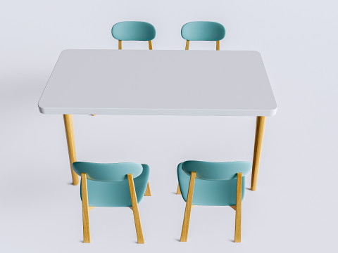 Children table and chairs 6 3D Model