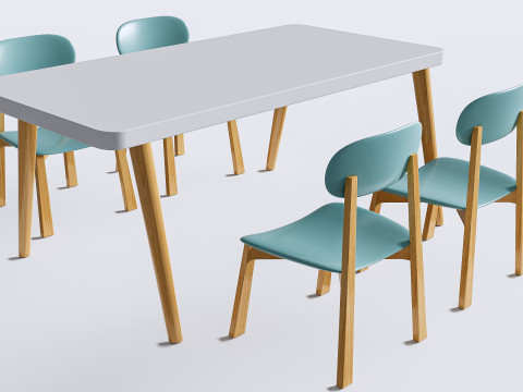 Children table and chairs 6 3D Model