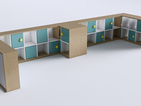 Children table and chairs 6 3D Model