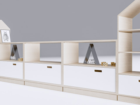 Children table and chairs 6 3D Model