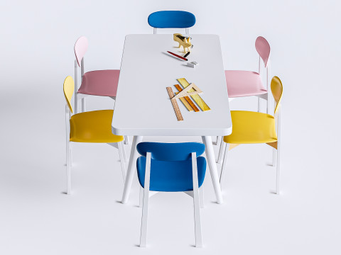 Children table and chairs 7 3D 모델
