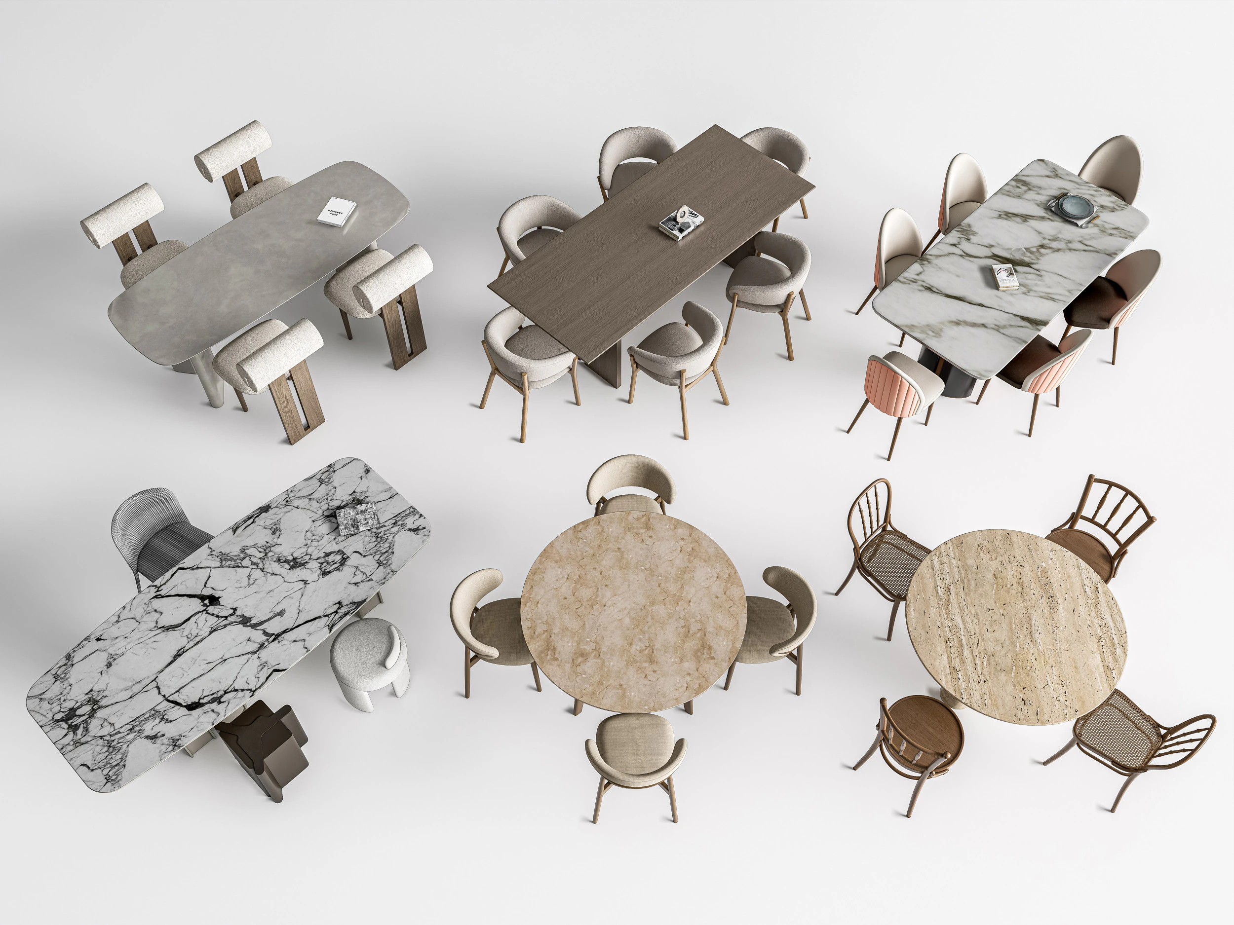 Tavolo da pranzo e sedie 1 Modello 3D .c4d .max .obj .3ds .fbx .stl .blend 