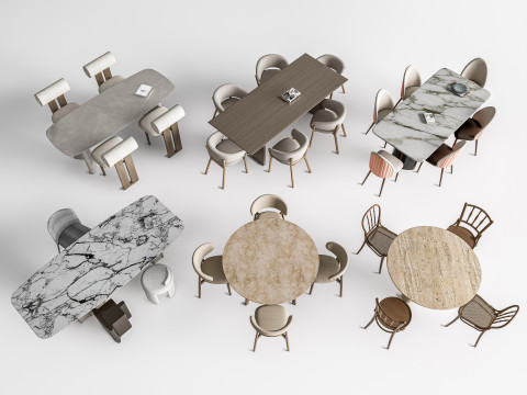 Dining table and chairs 1 3D Модель