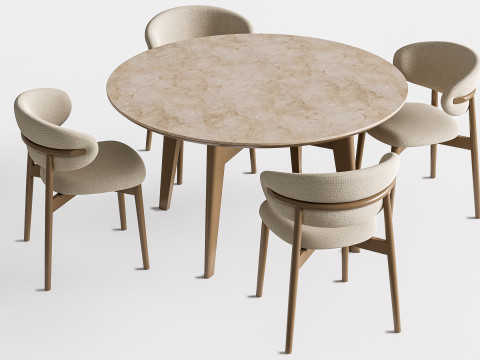 Dining table and chairs 1 3D-Modell