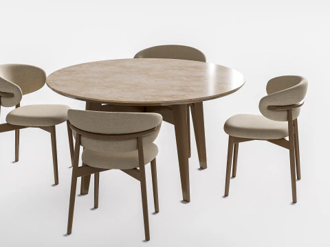 Tavolo da pranzo e sedie 1 Modello 3D