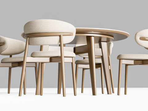 Dining table and chairs 1 3D-Modell