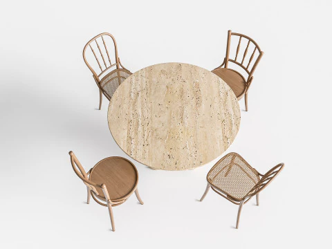 Tavolo da pranzo e sedie 1 Modello 3D