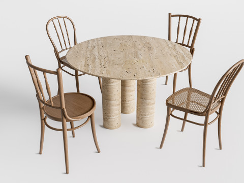 Dining table and chairs 1 3D-Modell