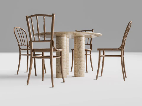 Tavolo da pranzo e sedie 1 Modello 3D