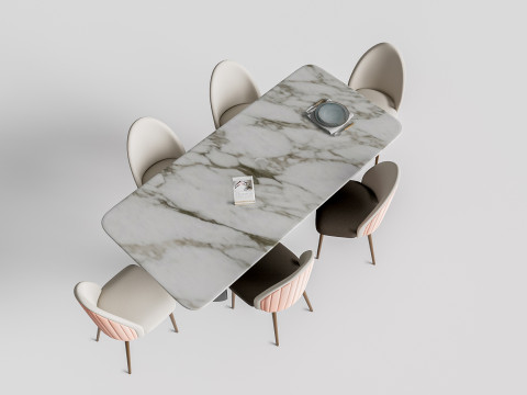 Dining table and chairs 1 3D-Modell