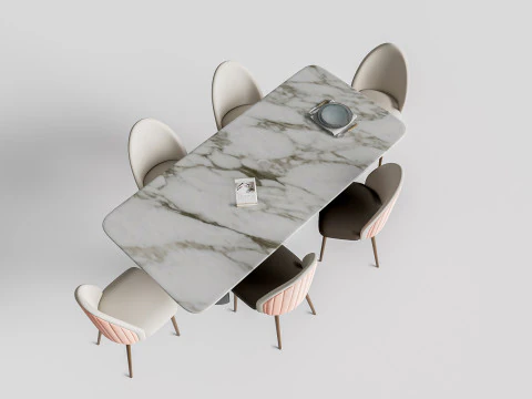 Tavolo da pranzo e sedie 1 Modello 3D