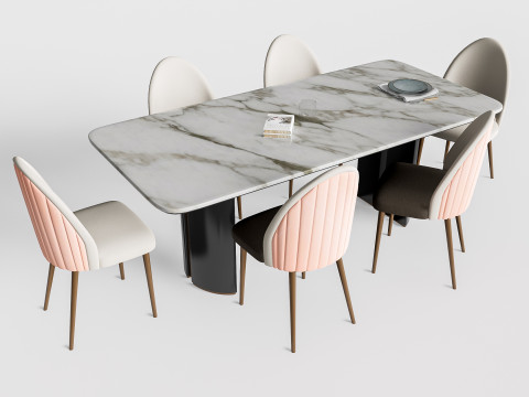 Dining table and chairs 1 3D-Modell